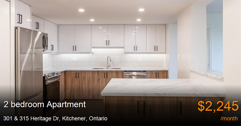 301 & 315 heritage dr, kitchener Apartment for Rent