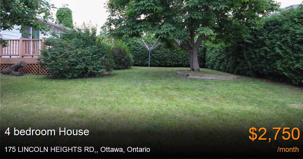 175 lincoln heights rd,, ottawa House for Rent