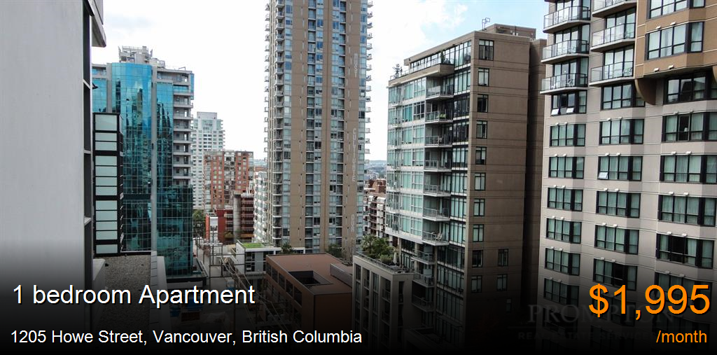 1205 howe street, vancouver Apartment for Rent
