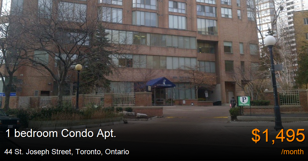 44 St. Joseph Street, Toronto Condo Apt. for Rent B15896