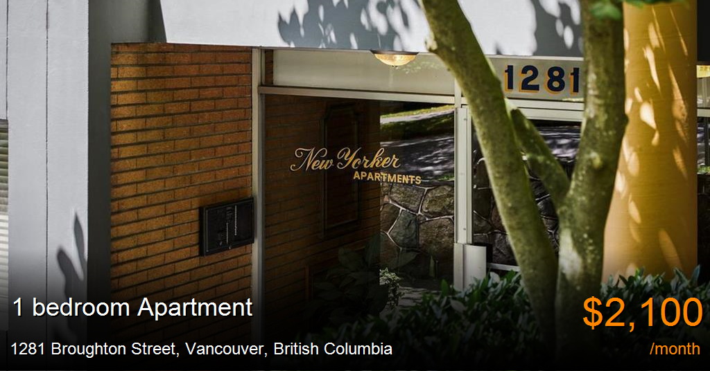 1281 Broughton Street, Vancouver Apartment for Rent