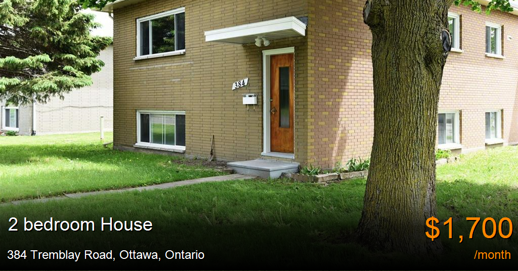 384 tremblay road, ottawa House for Rent
