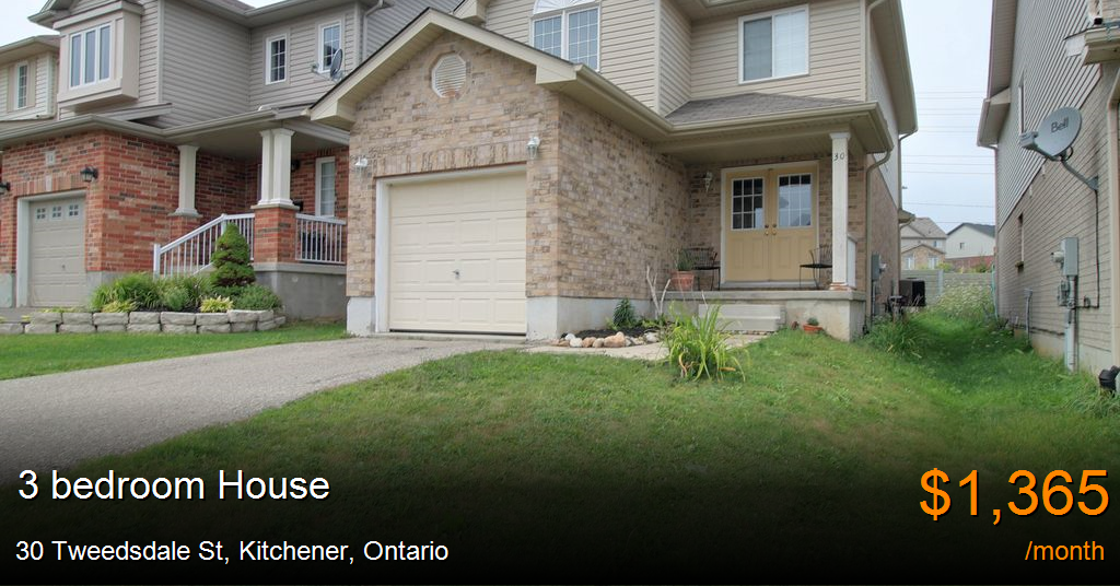 30 tweedsdale st, kitchener House for Rent