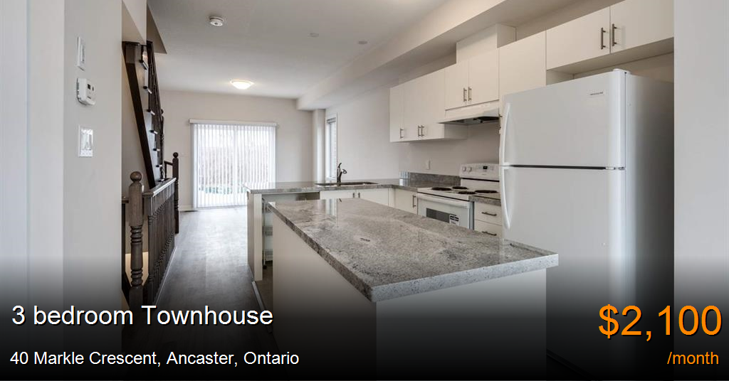 40 markle crescent, ancaster Townhouse for Rent