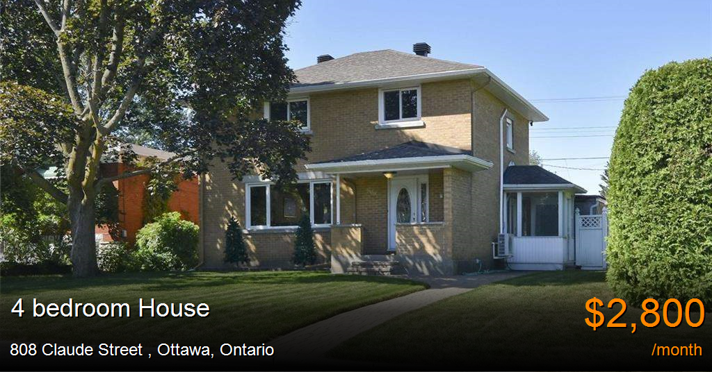 808 claude street, ottawa House for Rent