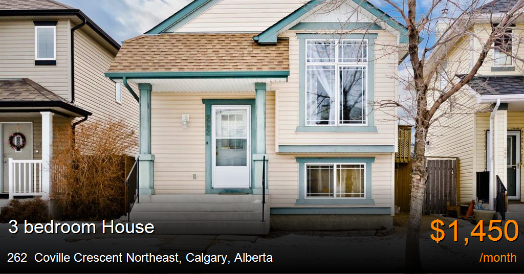 262 coville crescent northeast, calgary House for Rent