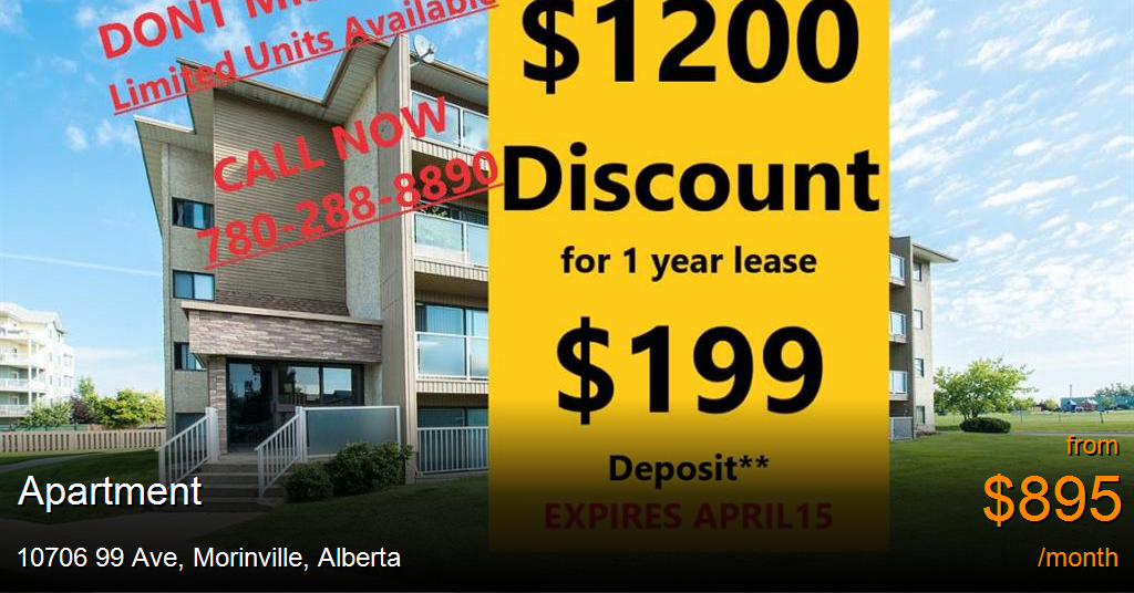 10706 99 ave, morinville Apartment for Rent