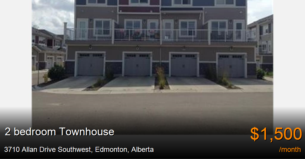 3710 allan drive southwest, edmonton Townhouse for Rent