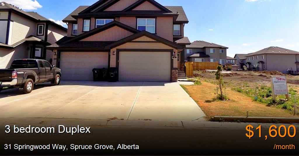 31 springwood way, spruce grove Duplex for Rent