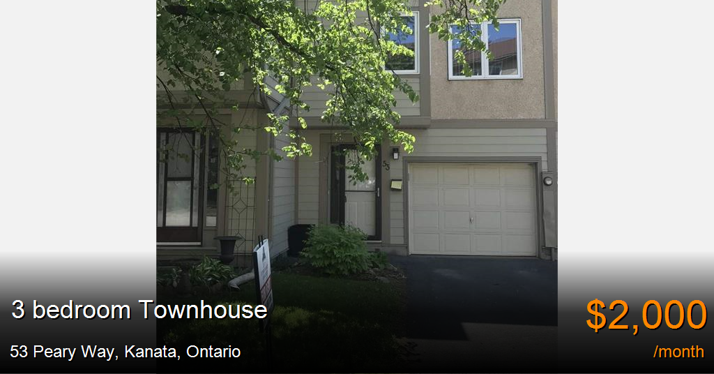 53 peary way, kanata Townhouse for Rent