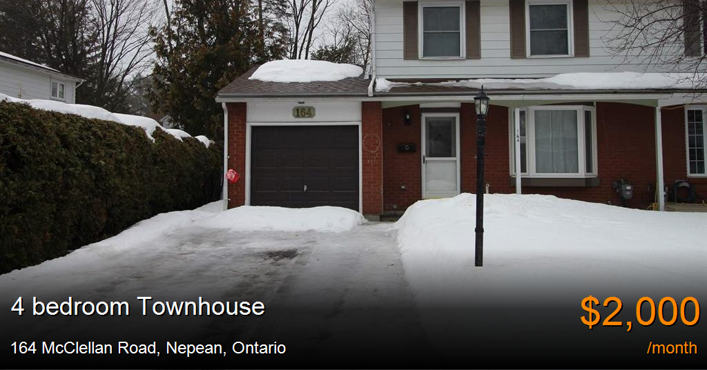 164 mcclellan road, nepean Townhouse for Rent