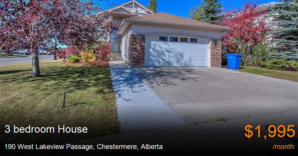 190 west lakeview passage, chestermere House for Rent