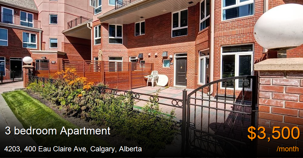 4203, 400 eau claire ave, calgary Apartment for Rent