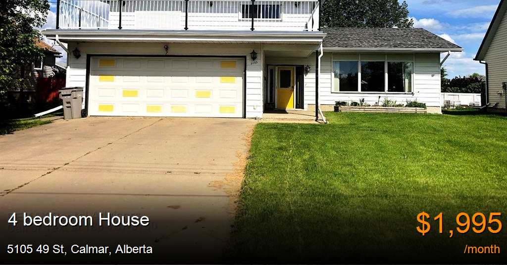 5105 49 st, calmar House for Rent