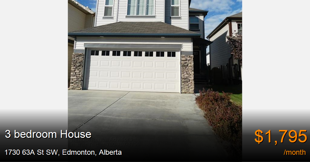 1730 63a st sw, edmonton House for Rent