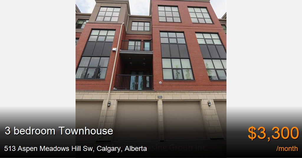 513 aspen meadows hill sw, calgary Townhouse for Rent