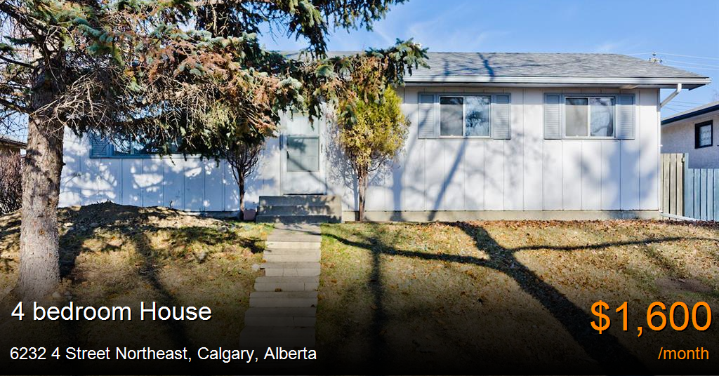 6232 4 street northeast, calgary House for Rent
