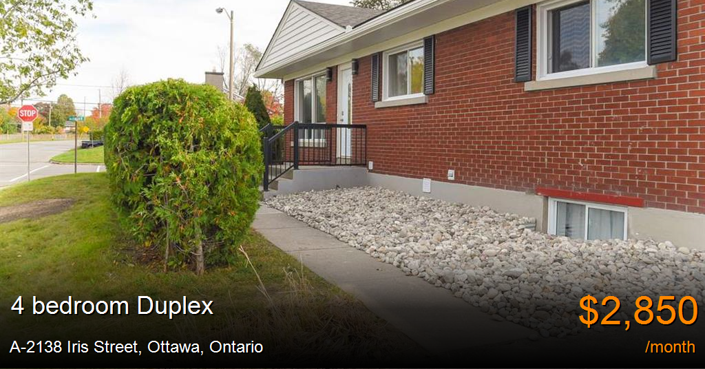 a2138 iris street, ottawa Duplex for Rent
