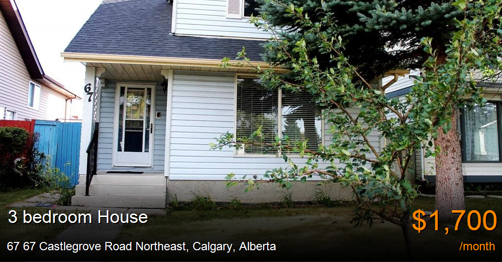 67 67 castlegrove road northeast, calgary House for Rent
