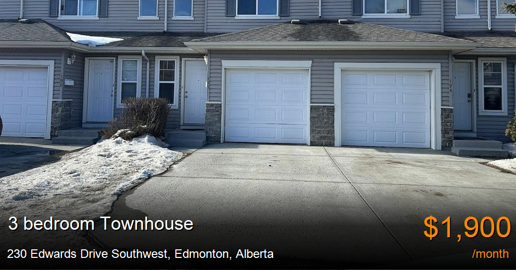230 edwards drive southwest, edmonton Townhouse for Rent