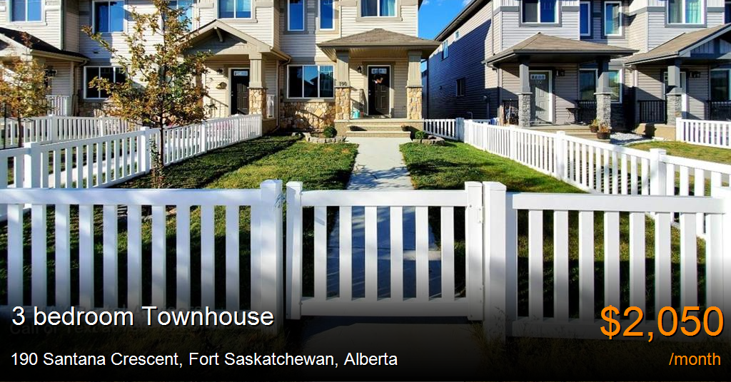 190 santana crescent, fort saskatchewan Townhouse for Rent