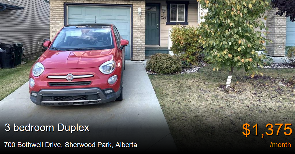 700 bothwell drive, sherwood park Duplex for Rent