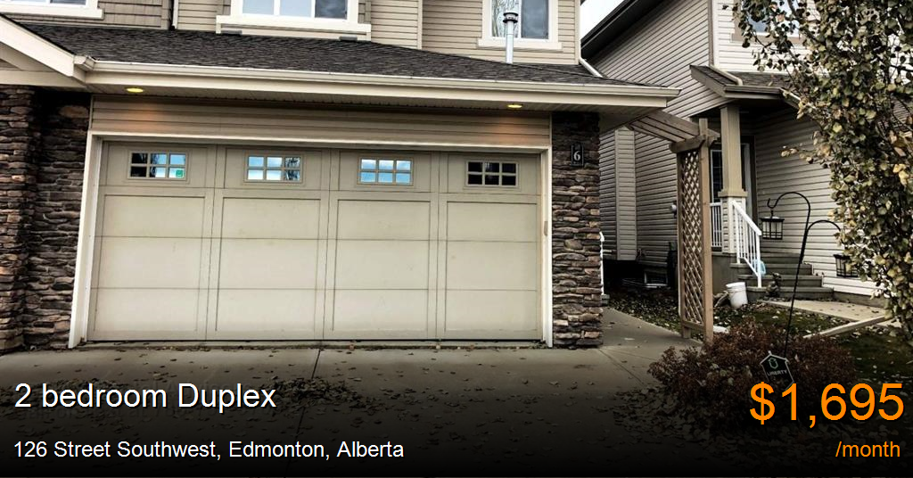126 street southwest, edmonton Duplex for Rent