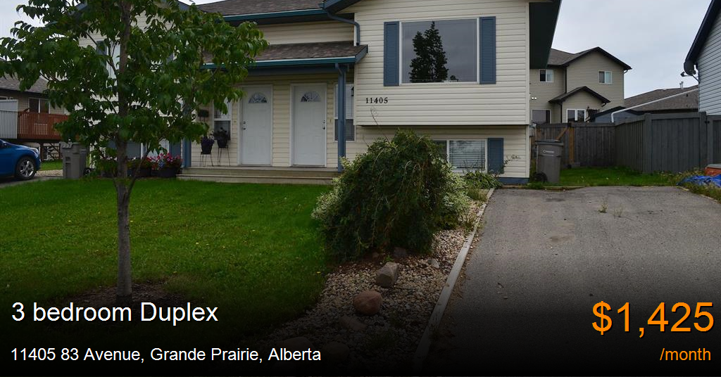 11405 83 avenue, grande prairie Duplex for Rent