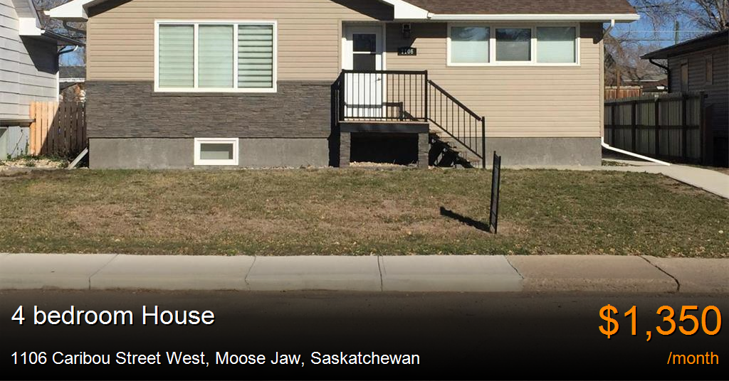 1106 caribou street west, moose jaw House for Rent