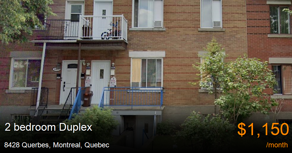8428 querbes, montreal Duplex for Rent