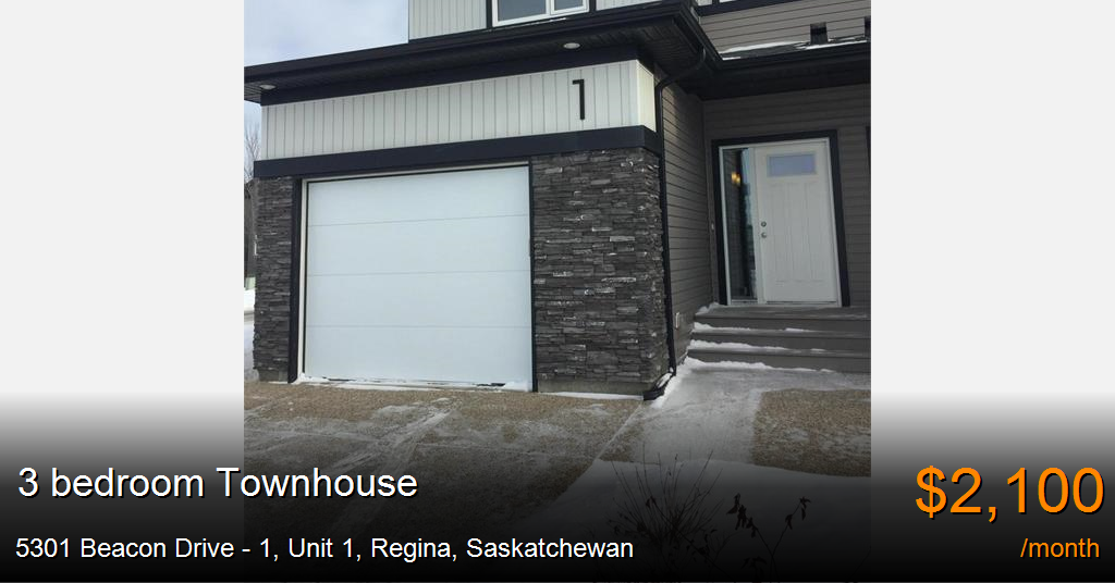 5301 beacon drive 1, unit 1, regina Townhouse for Rent