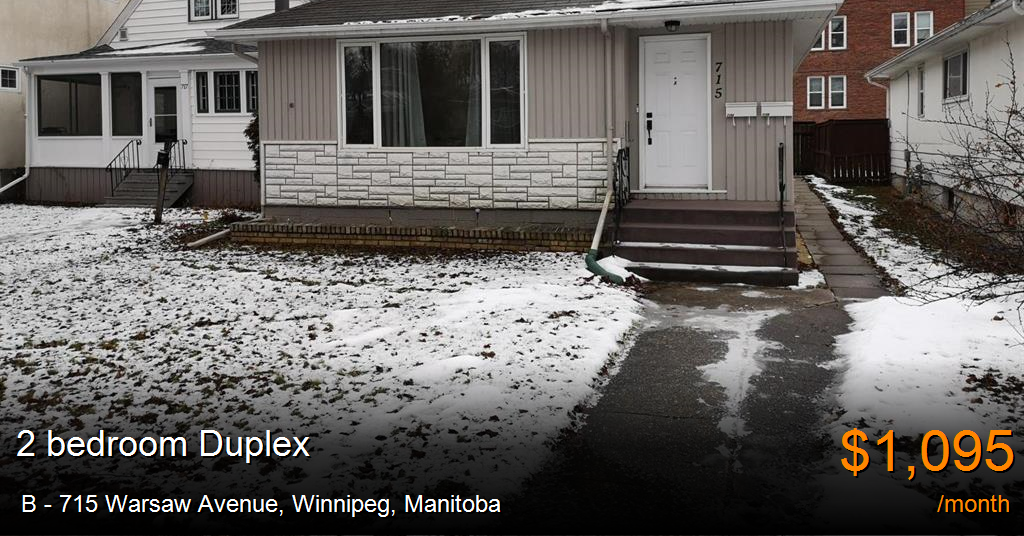 b 715 warsaw avenue, winnipeg Duplex for Rent