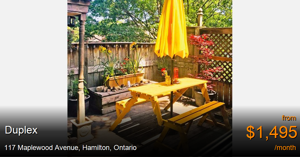 117 maplewood avenue, hamilton Duplex for Rent