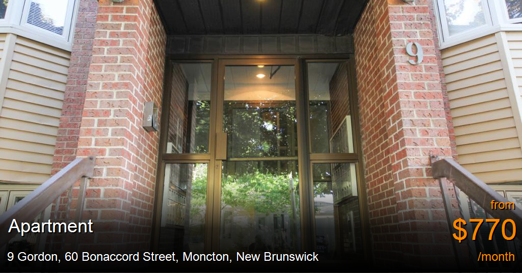 9 Gordon, 60 Bonaccord Street, Moncton Apartment for Rent B20320