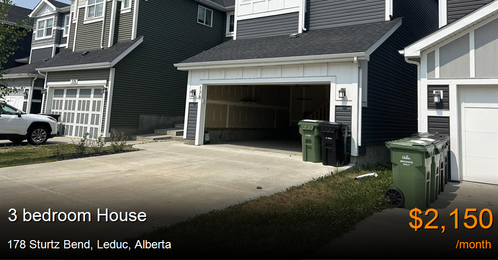 178 sturtz bend, leduc House for Rent