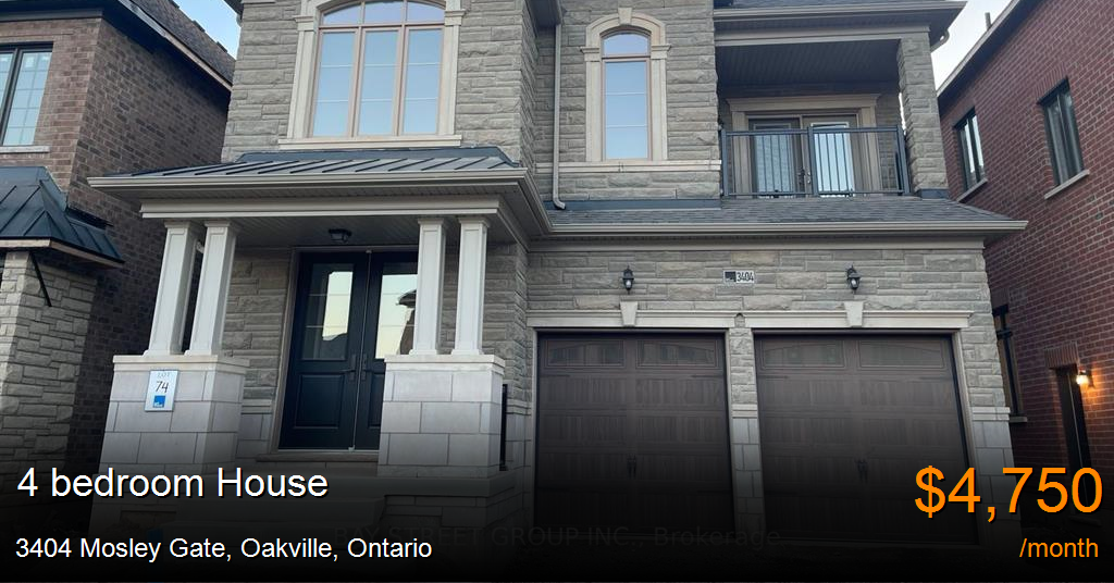 3404 mosley gate, oakville House for Rent