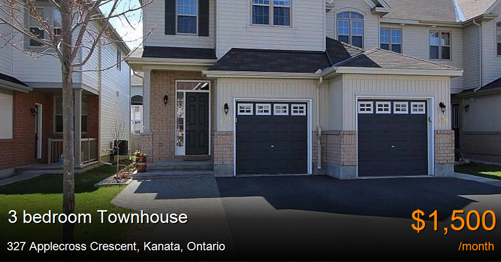 327 applecross crescent, kanata Townhouse for Rent