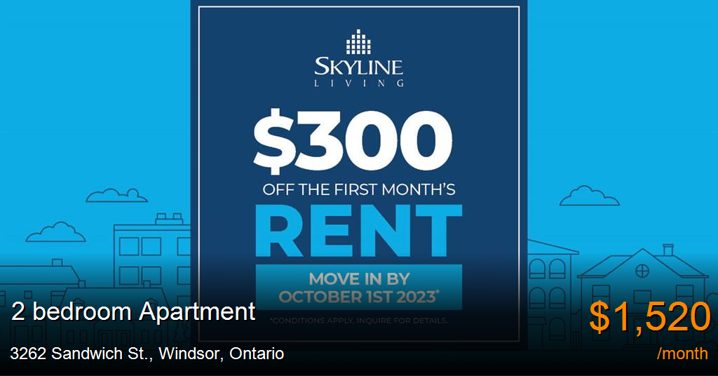 3262 Sandwich St., Windsor Apartment for Rent