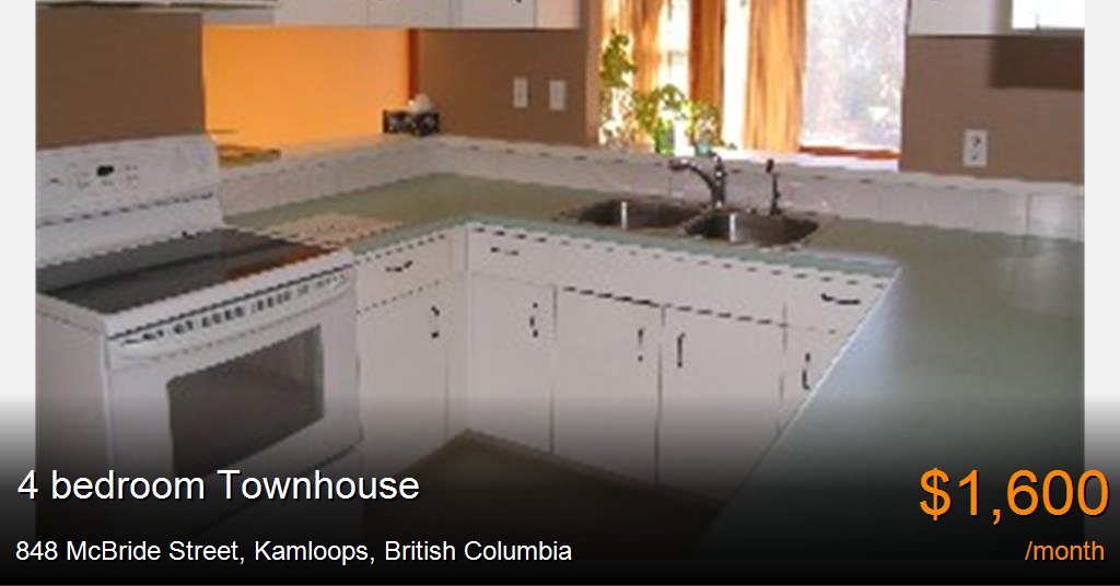 848 mcbride street, kamloops Townhouse for Rent
