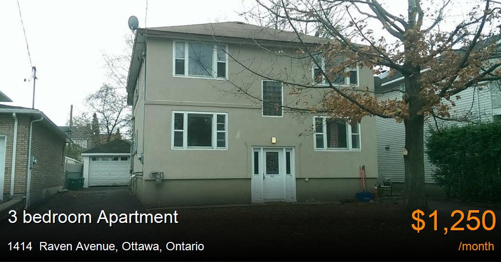 1414 raven avenue, ottawa Apartment for Rent