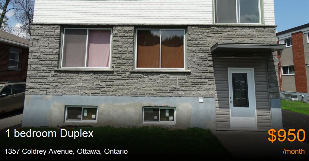 1357 coldrey avenue, ottawa Duplex for Rent