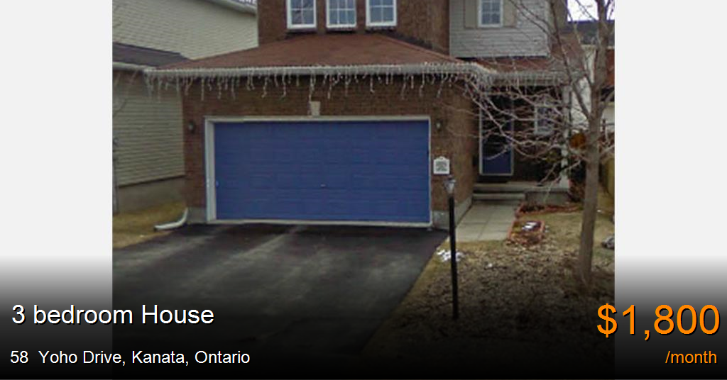 58 yoho drive, kanata House for Rent