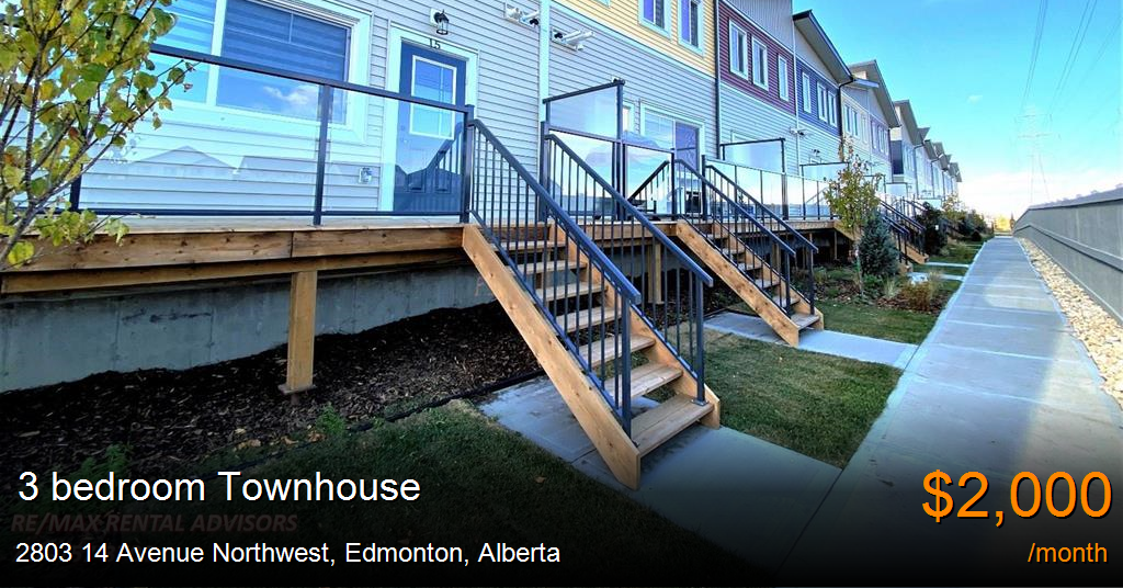 2803 14 avenue northwest, edmonton Townhouse for Rent