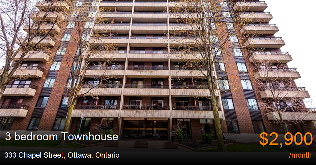 333 chapel street, ottawa Townhouse for Rent