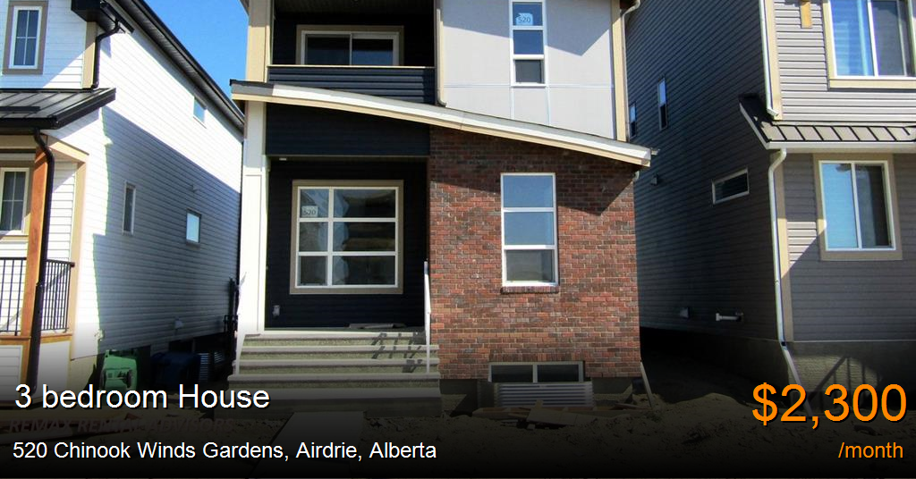 520 chinook winds gardens, airdrie House for Rent