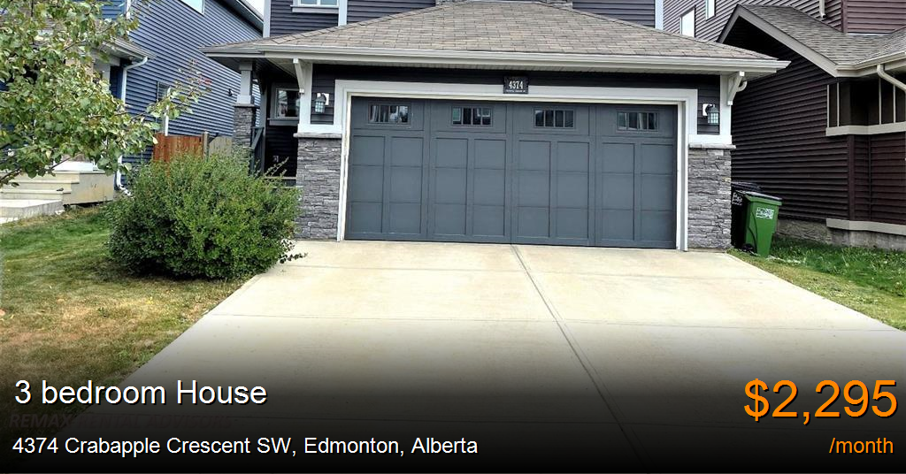 4374 crabapple crescent sw, edmonton House for Rent