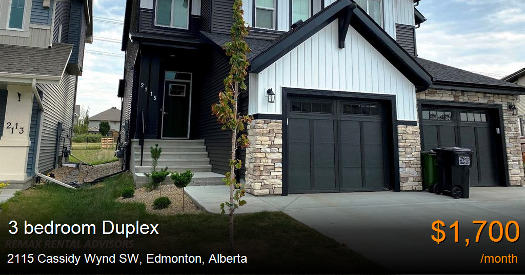 2115 cassidy wynd sw, edmonton Duplex for Rent