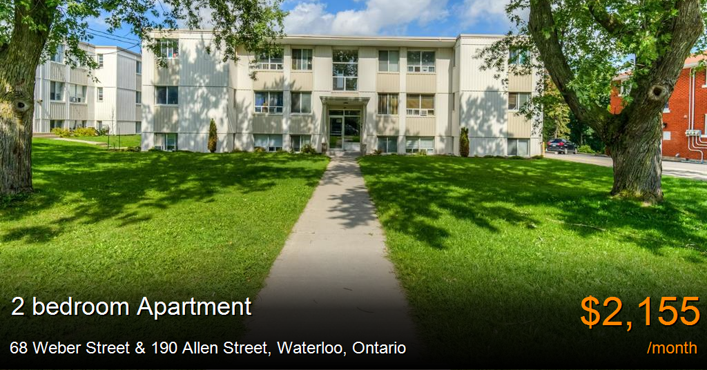 68 weber street & 190 allen street, waterloo Apartment for Rent
