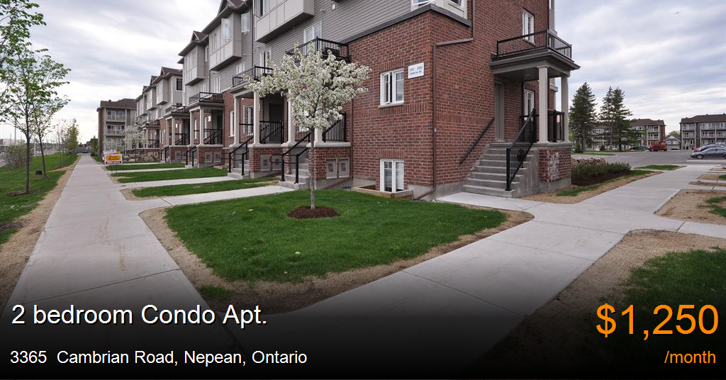 3365 cambrian road, nepean Condo Apt. for Rent