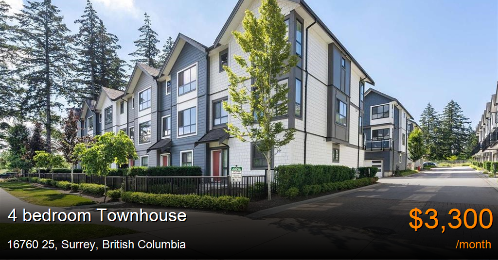16760 25, surrey Townhouse for Rent